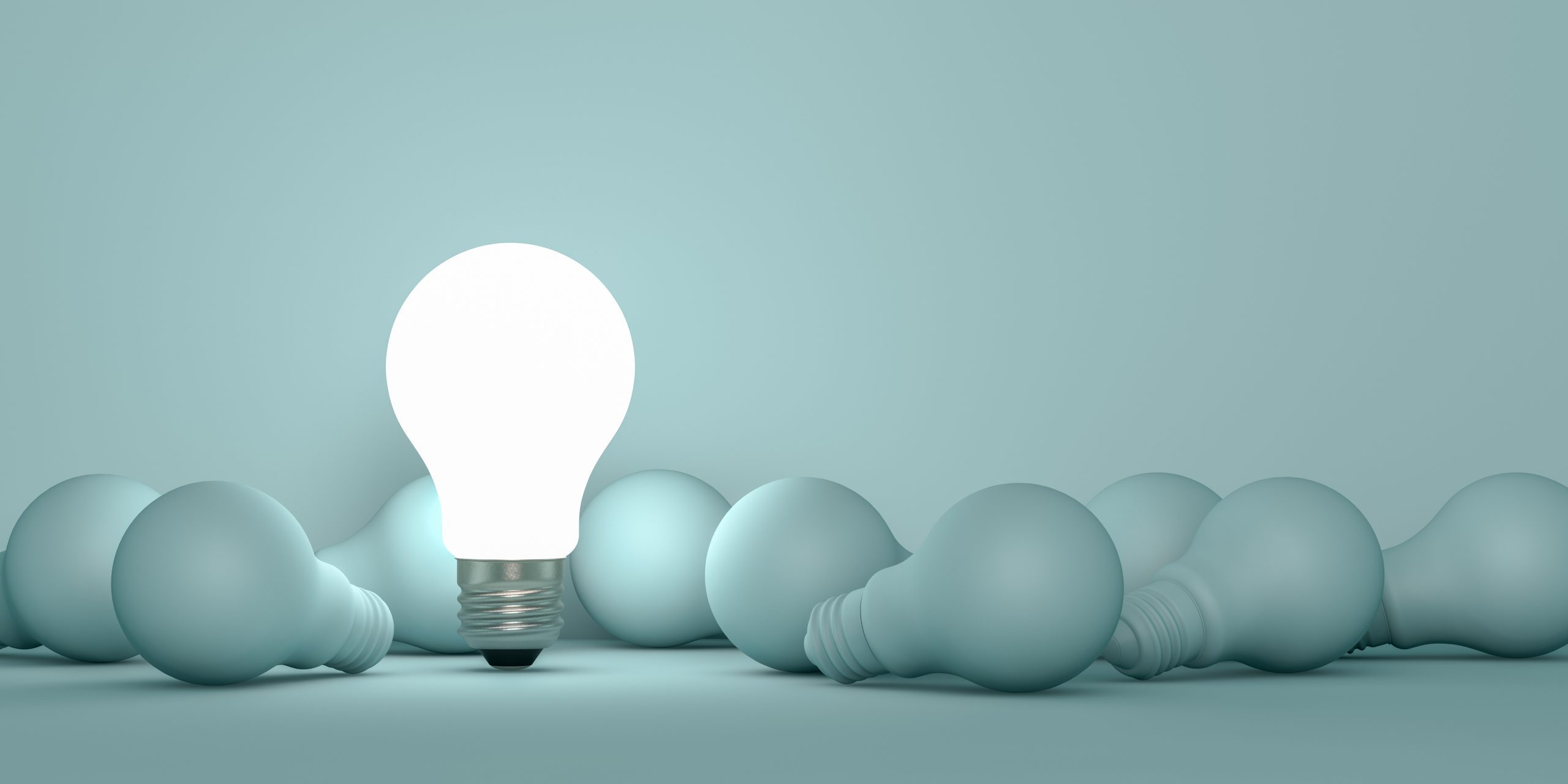 Light Bulbs, Minimal Idea Concept digital experience platform